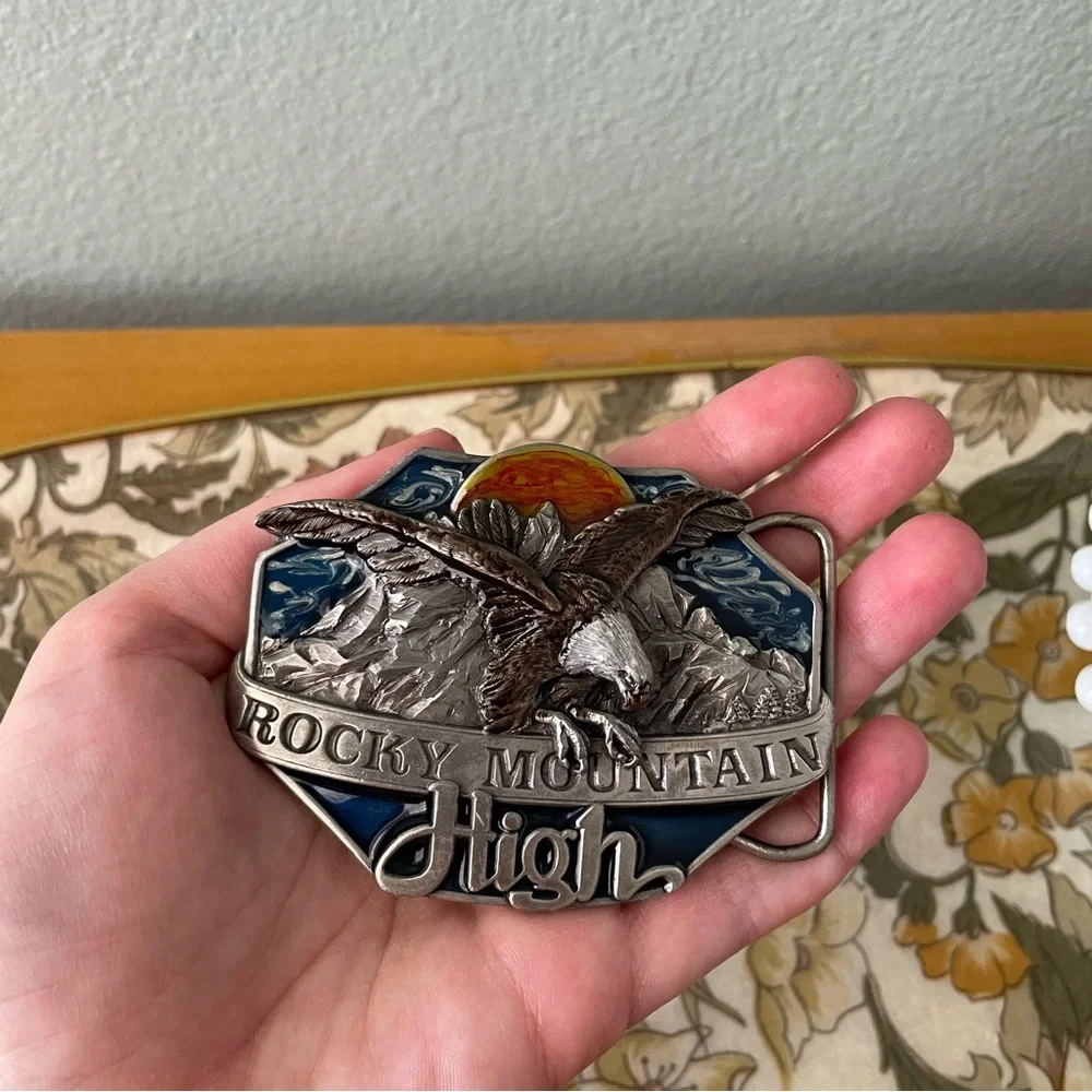 Siskiyou | Vintage 1985 Rocky Mountain High Eagle Heavy Duty Metal Belt Buckle
